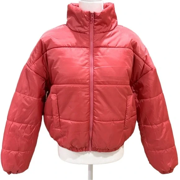 ABOUND Coral Puffer Bomber Jacket Coat - Picture 4 of 7